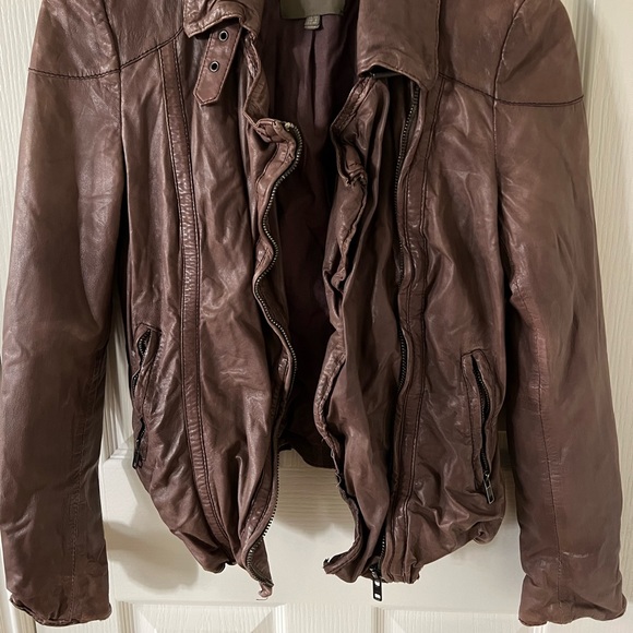 Muubaa 🤎 lambskin leather biker jacket, size: 8 - Picture 4 of 15